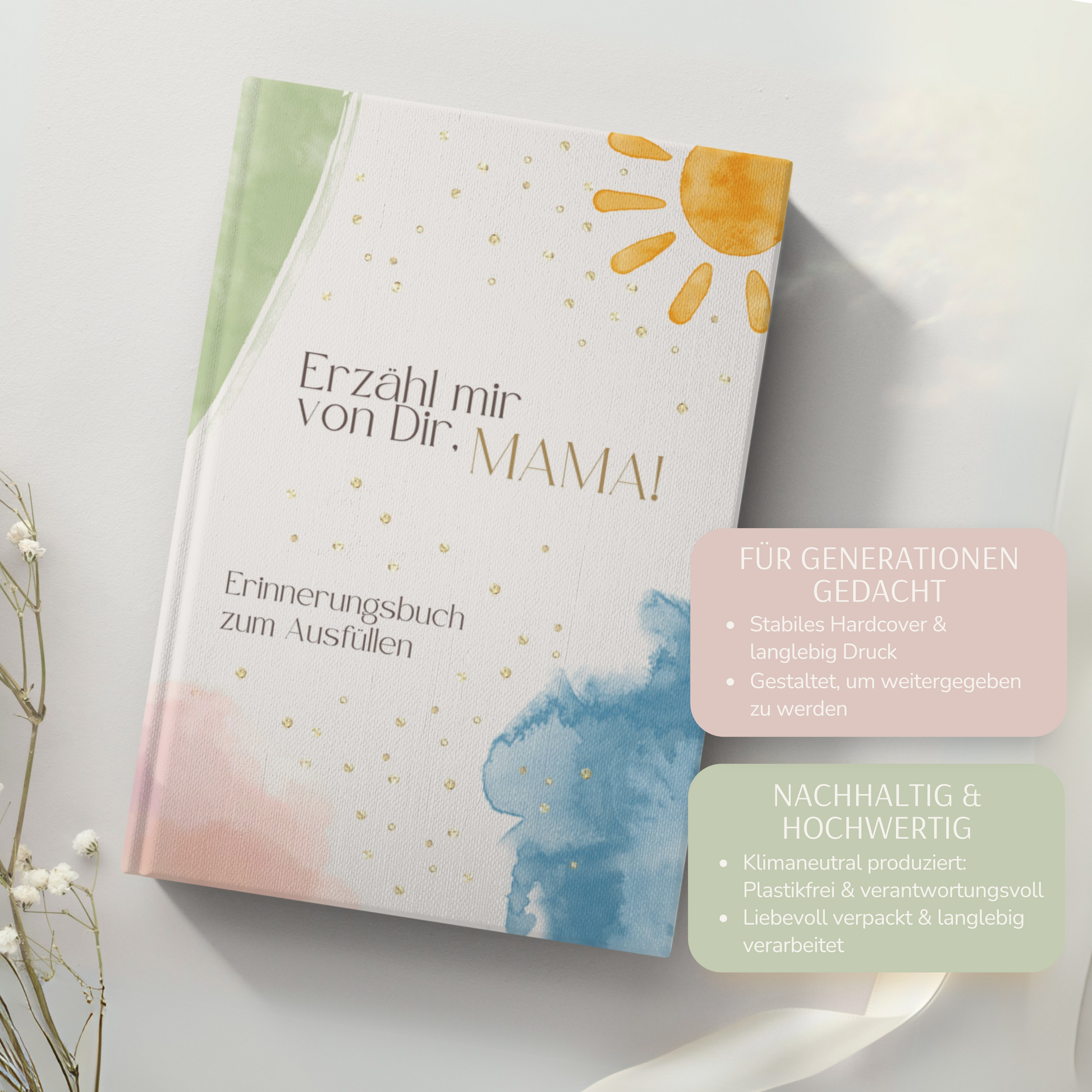 MAMA memory book with artistic cover, designed for heartfelt conversations and lasting memories.