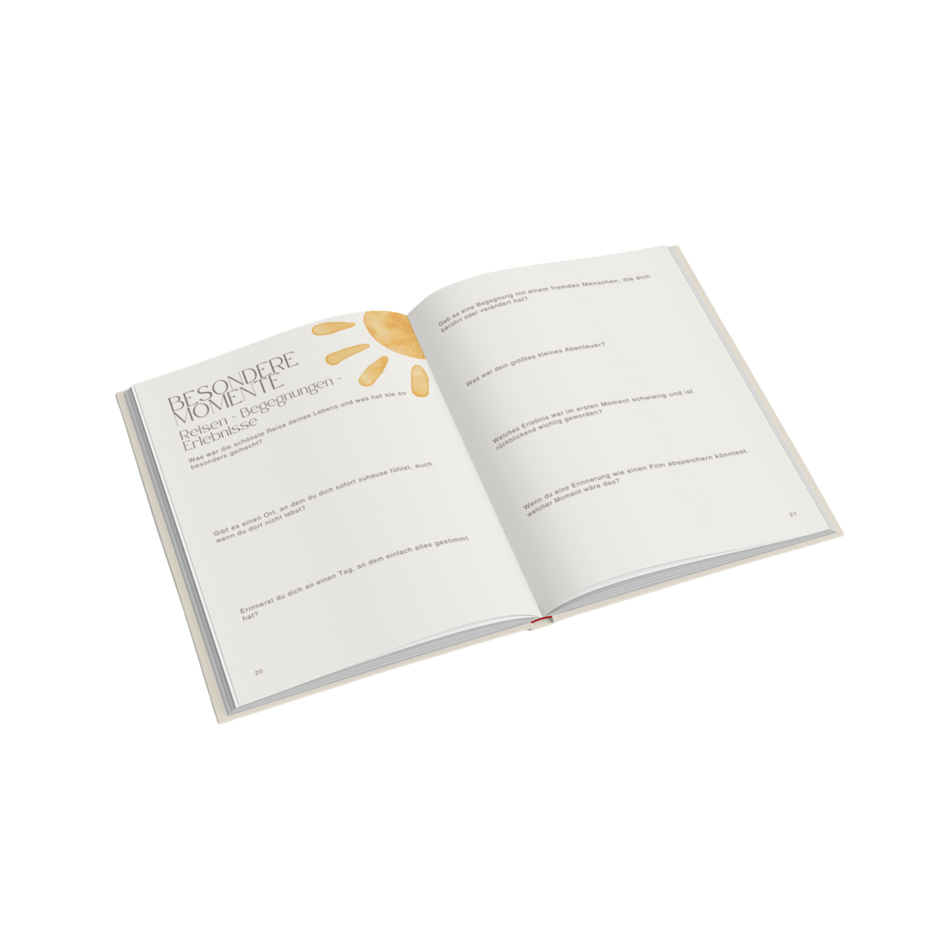 Open "MAMA" memory book showing pages for filling in special moments and honest conversations.
